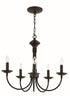 Trans Globe Candle 5 Light CHANDELIER J ARM BLACK F Model: 9015 BK