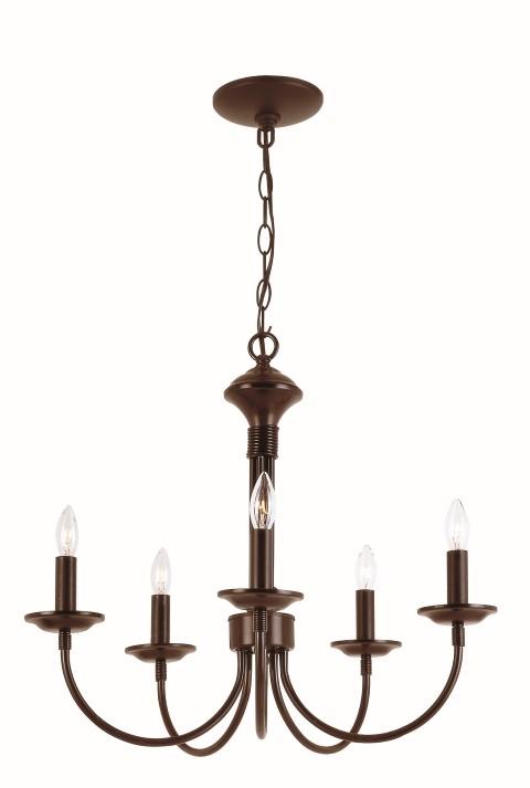 Trans Globe Candle 5 Light CHANDELIER J ARM BLACK F Model: 9015 BK
