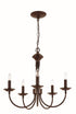 Trans Globe Candle 5 Light CHANDELIER J ARM BLACK F Model: 9015 BK