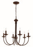 Trans Globe Candle 6 Light CHANDELIER J ARM BLACK F Model: 9016 BK