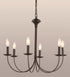 Trans Globe Candle 6 Light CHANDELIER J ARM BLACK F Model: 9016 BK