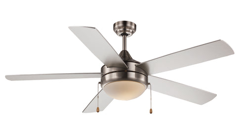 Trans Globe Cappleman 2 Light 52 Inch FAN 5 BLADES E26 BN 2 Inch ROD in Brushed Nickel Finish Model: F-1020 BN