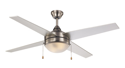 Trans Globe Cappleman 2 Light FAN 4 BLADES E26 BN 2 Inch ROD in Brushed Nickel Finish Model: F-1024 BN