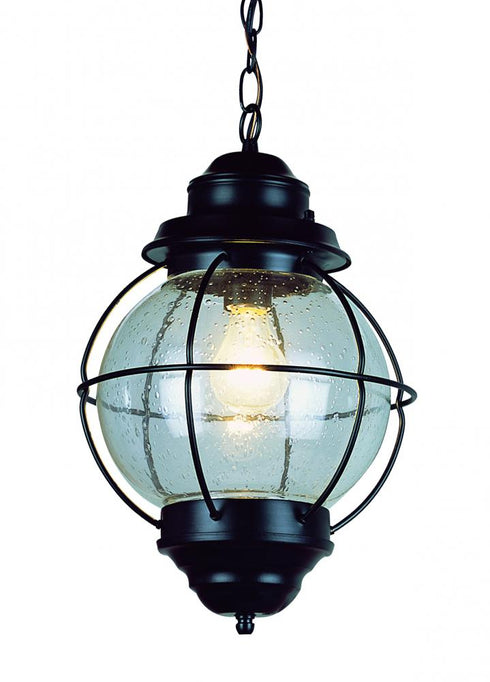 Trans Globe Catalina 13.5 Inch Hanging Lantern Light in Black Finish Model: 69903 BK