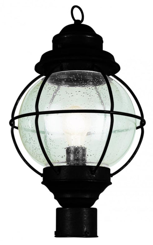 Trans Globe Catalina 19 Inch Post Mount Lantern Head in Black Finish Model: 69905 BK