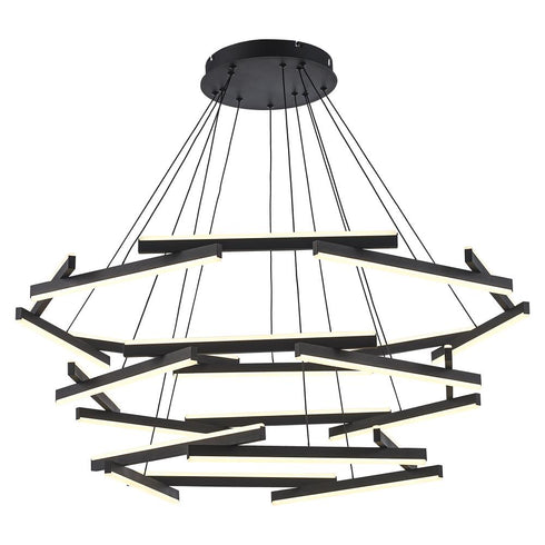 Trans Globe Celestia LED PENDANT 24 RODS 162W AG in Antique Gold Finish Model: MDN-1567 AG