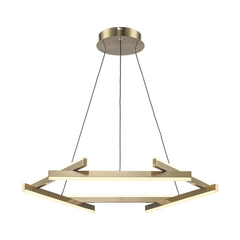 Trans Globe Celestia LED PENDANT 6 RODS 47W AG in Antique Gold Finish Model: MDN-1565 AG