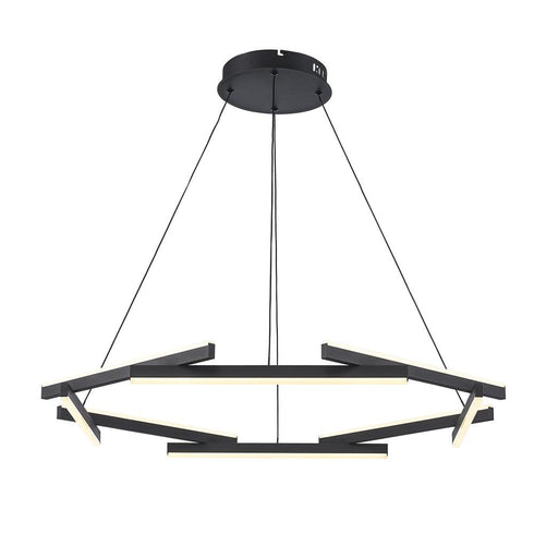 Trans Globe Celestia LED PENDANT 8 RODS 66W AG in Antique Gold Finish Model: MDN-1566 AG