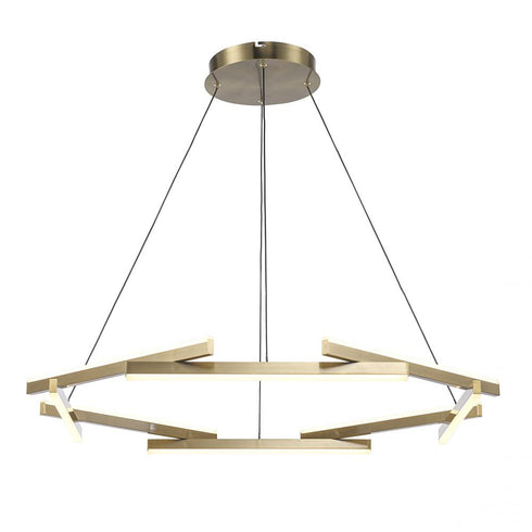 Trans Globe Celestia LED PENDANT 8 RODS 66W AG in Antique Gold Finish Model: MDN-1566 AG