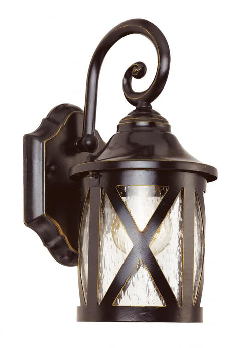 Trans Globe Chandler 1 Light Armed Coach style Outdoor Wall Lantern Light in Rubbed Oil Bronze Finish Model: 5129 ROB