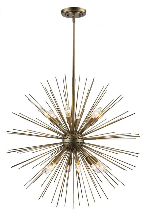 Trans Globe Collina 12 Light 12LT PENDANT STARBURST ASL in Antique Silver Leaf Finish Model: MDN-1453 ASL