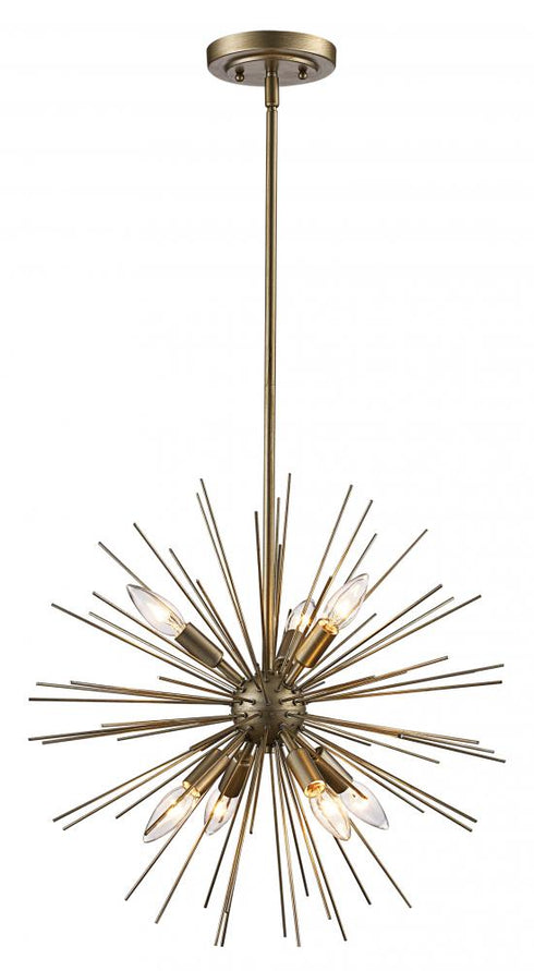 Trans Globe Collina 7 Light 7LT PENDANT STARBURST ASL in Antique Silver Leaf Finish Model: MDN-1451 ASL