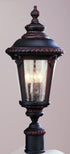 Trans Globe Commons 3 Light Metal and Seeded Glass Post Mount Lantern Head in Black Finish Model: 5047 BK