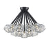 Trans Globe Crystal Court 19 Light Semi Flush Mount in Antique Gold Finish Model: 11739 AG