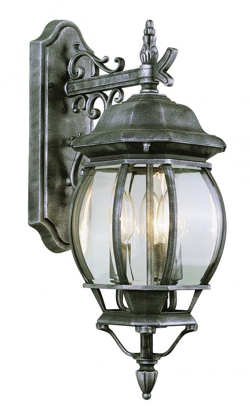 Trans Globe Francisco 3 Light WALL OUTD MED DOWN FRENCH in Black Finish Model: 4054 BK