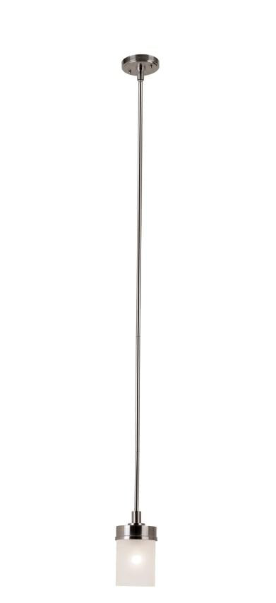 Trans Globe Fusion 4.5 Inch Mini Pendant with Cylinder Glass Shade in Brushed Nickel Finish Model: 70330 BN