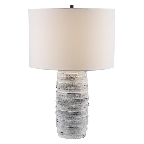 Trans Globe Garrison TABLE LAMP GRAY STONE WH Model: RTL-9177 GRY