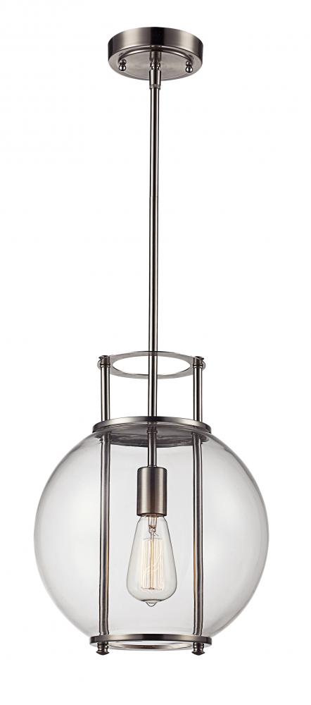 Trans Globe Grove 1LT PENDANT GLASS GLOBE BN in Brushed Nickel Finish Model: PND-2030 BN