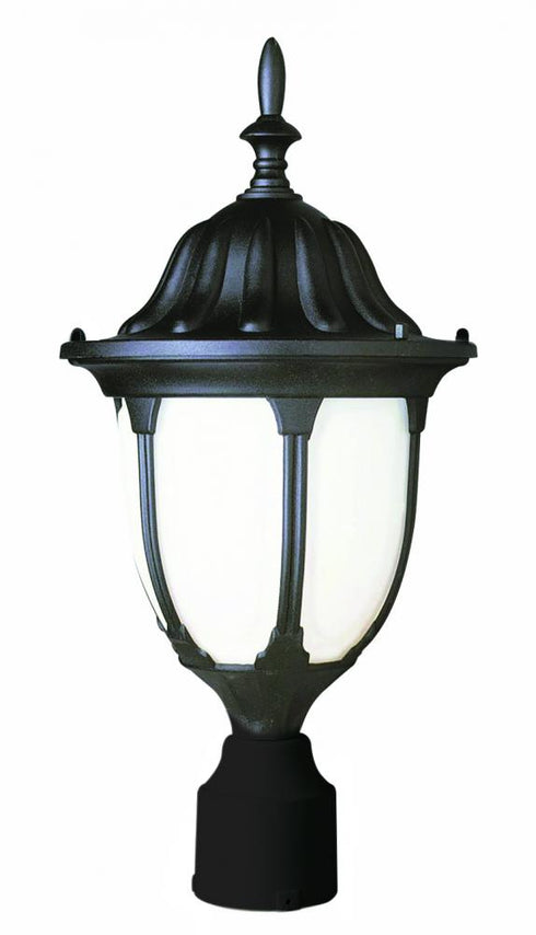Trans Globe Hamilton 1 Light POST MED OUTD OPAL GLASS in Black Finish Model: 4042 BK