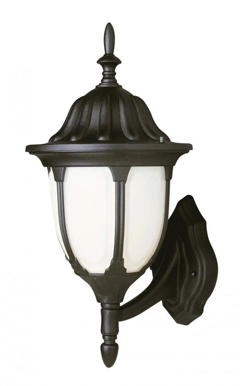 Trans Globe Hamilton 1 Light WALL MED OUTD OPAL GLASS in Black Finish Model: 4041 BK