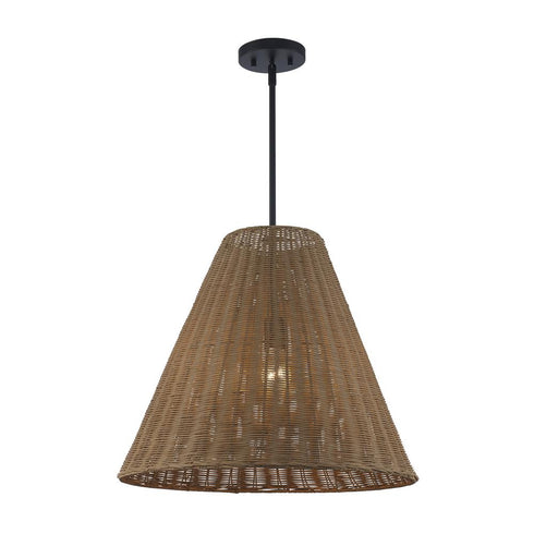 Trans Globe Harmony 1 Light Woven Pendant in Black Finish Model: PND-2244 BK