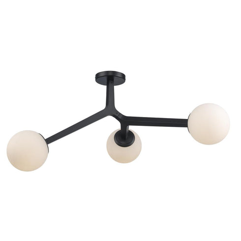 Trans Globe Haskell Flush Mount Lighting Black Model: 11633 BK