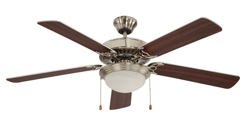Trans Globe Mateo 1 Light FAN With LIGHT KIT E26 BN 2 Inch ROD in Brushed Nickel Finish Model: F-1022 BN