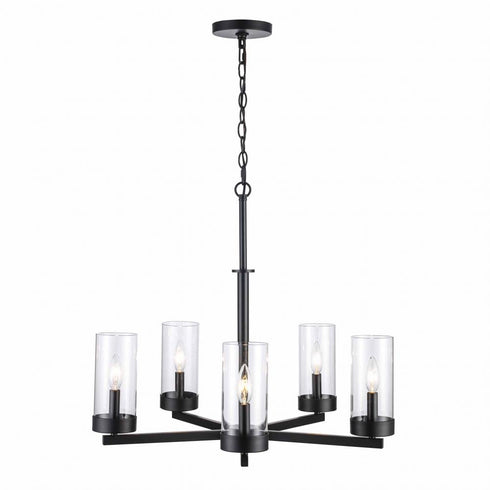 Trans Globe Meadowlark 5 Light Shaded Chandelier Model: 71735 BK