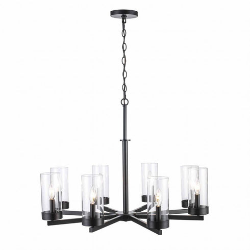 Trans Globe Meadowlark 8 Light Shaded Chandelier Model: 71738 BK