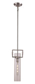 Trans Globe Mie 1 Light PENDANT TUBE CL BK in Black Finish Model: PND-2155 BK