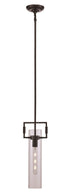 Trans Globe Mie 1 Light PENDANT TUBE CL BK in Black Finish Model: PND-2155 BK