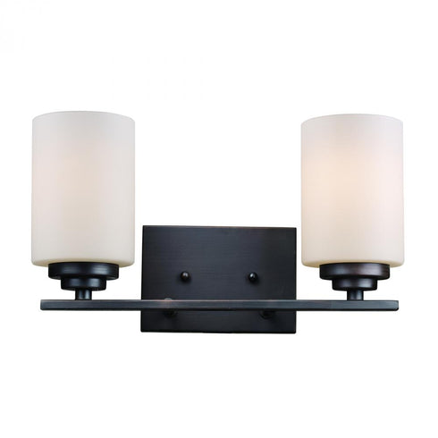 Trans Globe Mod Pod 2 Light Glass Drum Shaded Vanity Bar in Brushed Nickel Finish Model: 70522 BN