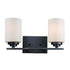Trans Globe Mod Pod 2 Light Glass Drum Shaded Vanity Bar in Brushed Nickel Finish Model: 70522 BN