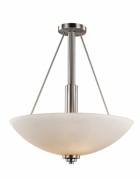 Trans Globe Mod Pod 3 Light Glass Bowl Pendant in Brushed Nickel Finish Model: 70528-1 BN