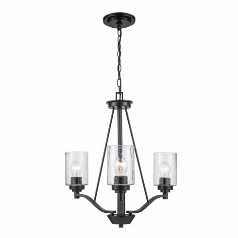 Trans Globe Mod Pod 3 Light Single Tier Glass Shaded Model: 80525-3 BK