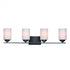 Trans Globe Mod Pod 4 Light Glass Drum Shaded Vanity Bar in Brushed Nickel Finish Model: 70524 BN