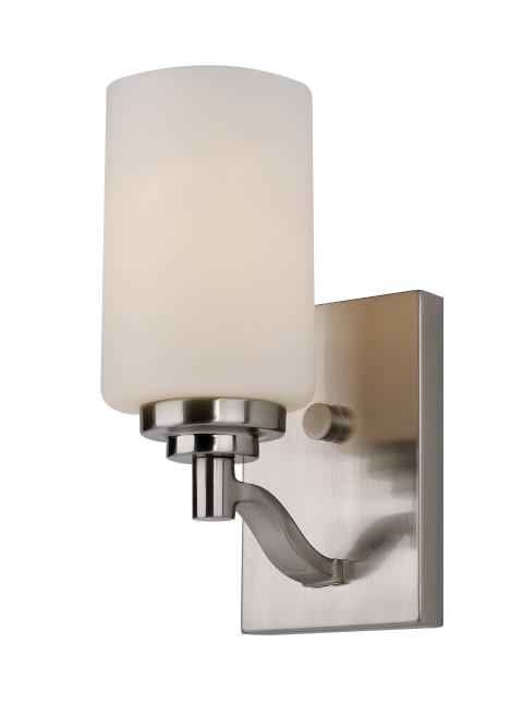 Trans Globe Mod Pod Indoor Glass Drum Armed Sconce in Brushed Nickel Finish Model: 70521 BN