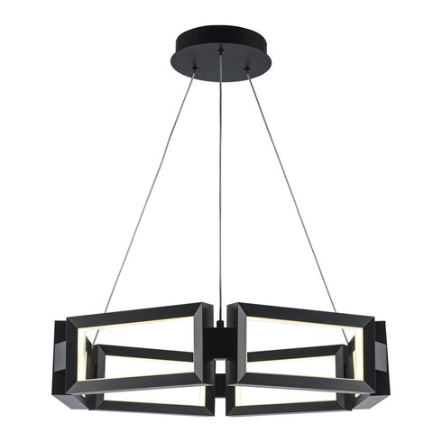 Trans Globe Mythos 25 Inch LED PENDANT RECTANGLE LINK in Black Finish Model: MDN-1588 BK