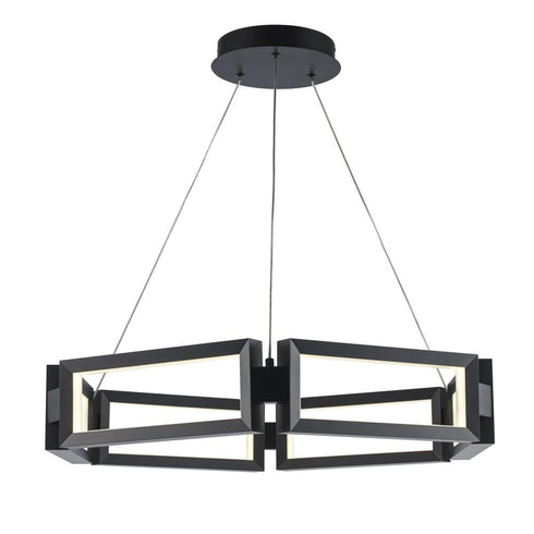 Trans Globe Mythos 30 Inch LED PENDANT RECTANGLE LINK in Black Finish Model: MDN-1589 BK