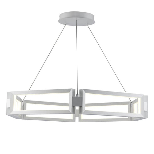 Trans Globe Mythos 36 Inch LED PENDANT RECTANGLE LINK in Black Finish Model: MDN-1590 BK