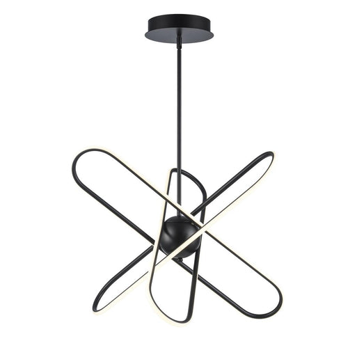 Trans Globe Nightingale 30 Inch LED PENDANT ATOM BURST LG in Black Finish Model: MDN-1587 BK