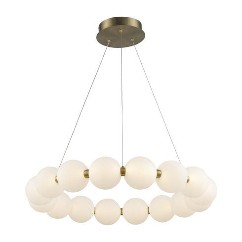 Trans Globe Orb II 26 Inch LED PENDANT PEARL RING SML in Antique Gold Finish Model: MDN-1591 AG