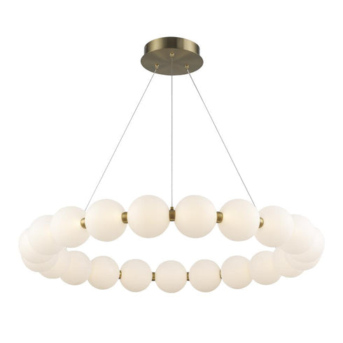 Trans Globe Orb II 33 Inch LED PENDANT PEARL RING MED in Antique Gold Finish Model: MDN-1592 AG