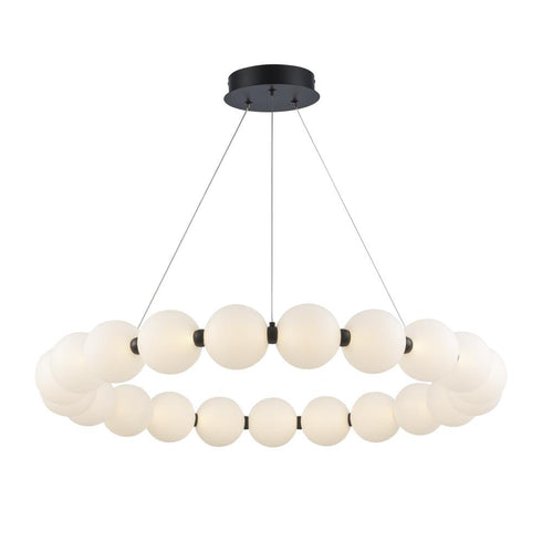 Trans Globe Orb II 33 Inch LED PENDANT PEARL RING MED in Antique Gold Finish Model: MDN-1592 AG
