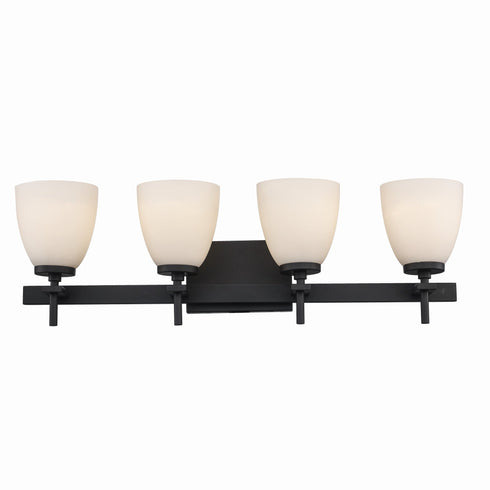 Trans Globe Oxnard 4 Light Reversible Shaded Vanity Light Model: 22294 BK
