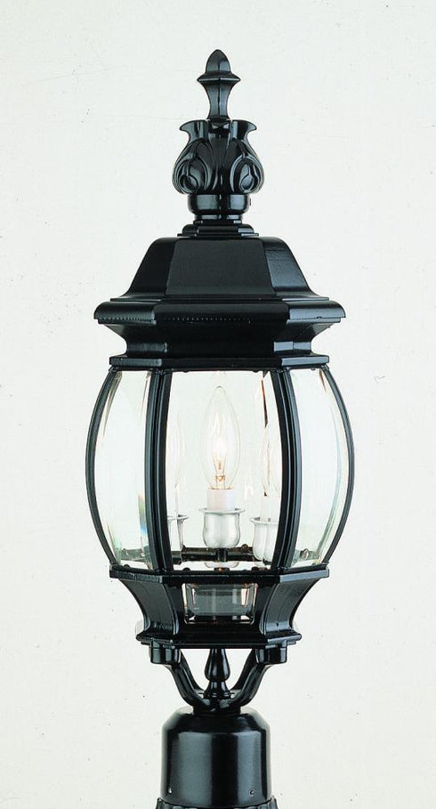 Trans Globe Parsons 3 Light MED POST MOUNT OUTD BEVELE in Black Finish Model: 4061 BK