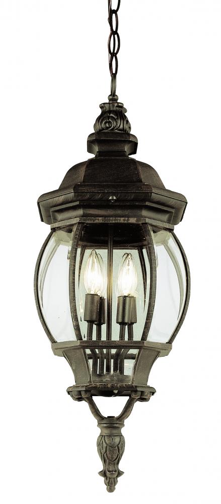 Trans Globe Parsons 4 Light LRG HANGING OUTD BEVELED in Black Finish Model: 4067 BK