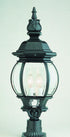 Trans Globe Parsons 4 Light LRG POST MOUNT OUTD BEVELE in Black Finish Model: 4062 BK