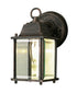Trans Globe Patrician 1 Light WALL SQUARE OUTD CLEAR GLA in Black Finish Model: 40455 BK