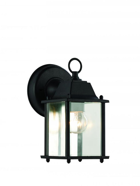 Trans Globe Patrician 1 Light WALL SQUARE OUTD CLEAR GLA in Black Finish Model: 40455 BK